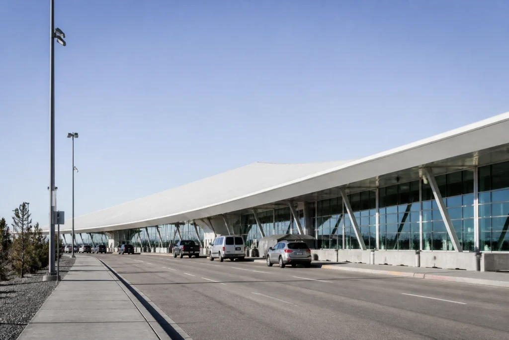Exterior arrival area at Yellowknife Airport